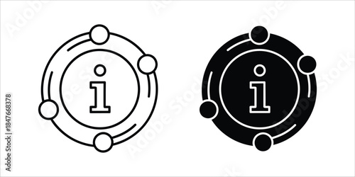 Illustrator eps file contains information icons for help and support