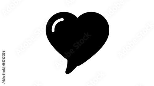 Minimalist Heart-Shaped Speech Bubble Icon Representing Love and Communication