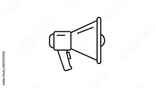Minimalist Icon of a Handheld Megaphone for Announcements and Promotions