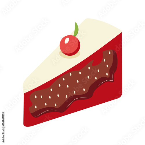 Brownie Slice With Cherry