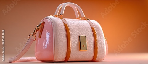 Elegant Two-Tone  Handbag with Gold Accents