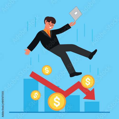 Visual representation of financial crisis and market downturn