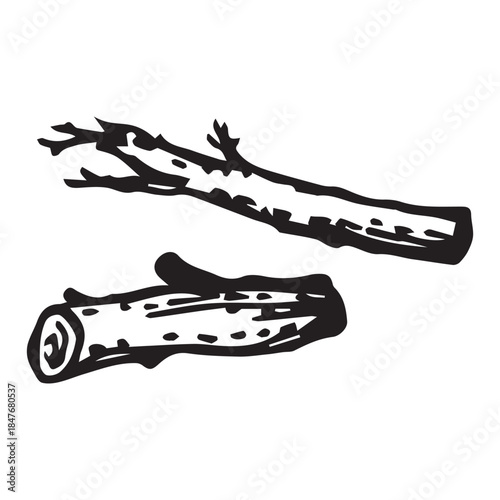 Two minimalist vector logs for decorating the shores