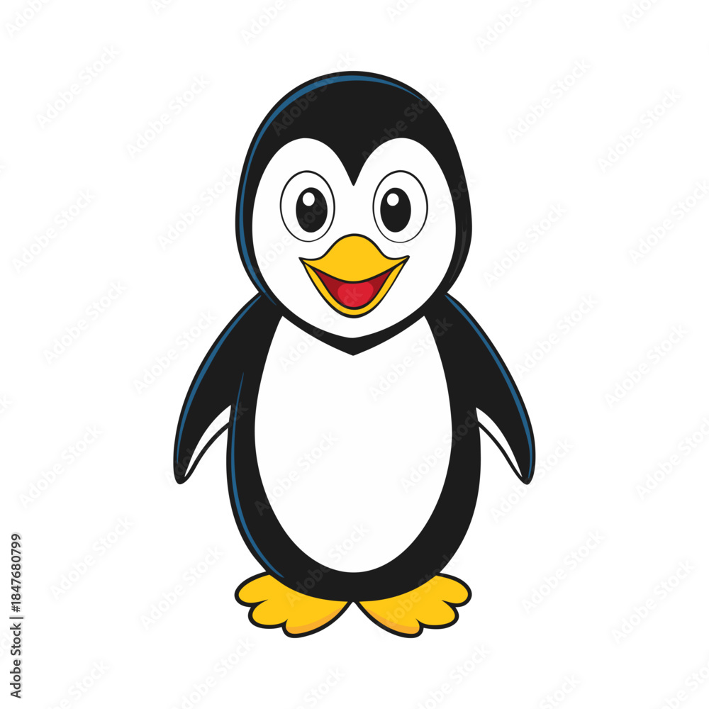 Obraz premium Penguin on a white