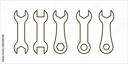 Wrench icon Tools clipart Vector stock illustration 