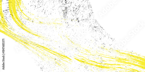 Yellow white brush stroke pattern car sticker, abstract banner, sporty lines, yellow white color combination, brush stroke pattern, grunge motorsport design, Modern, Eps 10.