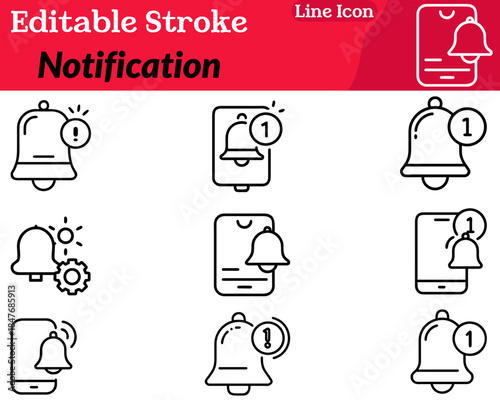 A clean notification icon showing a bell with smooth curves and a small alert badge. Minimalist design with simple lines to represent alerts reminders messages and notifications in digital interfaces.