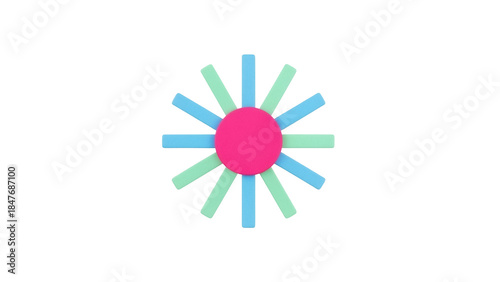 Isolated flower art with geometric petal shapes design for graphic projects and decoration