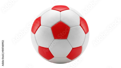 Φωτογραφία Isolated red-and-white soccer ball with textured surface ready for game, footbal