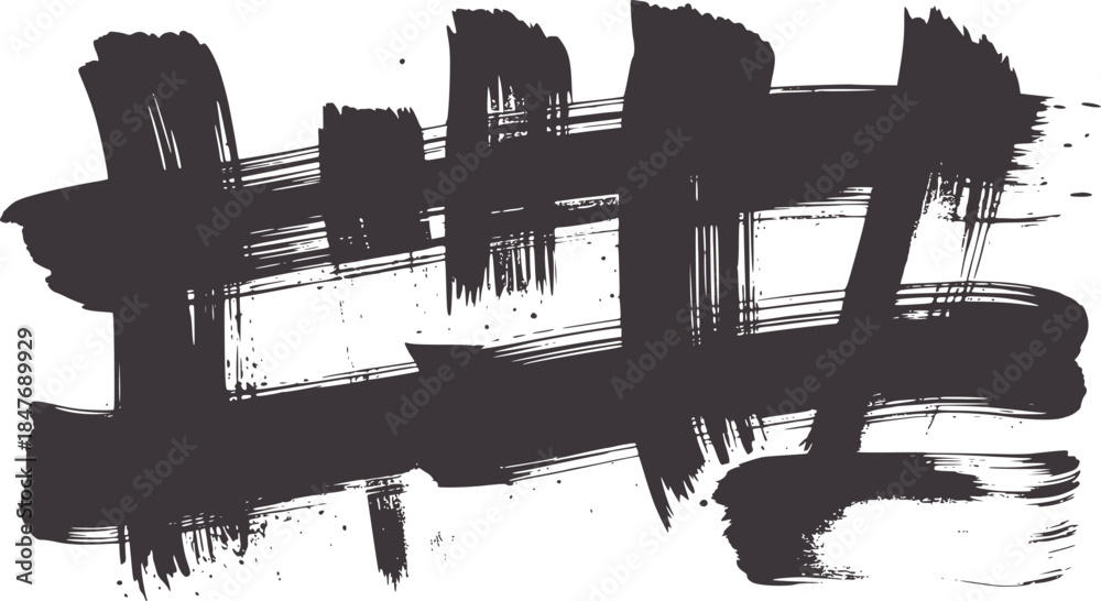 Obraz premium Black and white abstract expressive brushstrokes texture