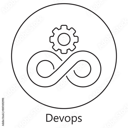 Devops Icon, DevOps Pipeline, Cloud Automation, Continuous Deployment, Infrastructure Management, vector