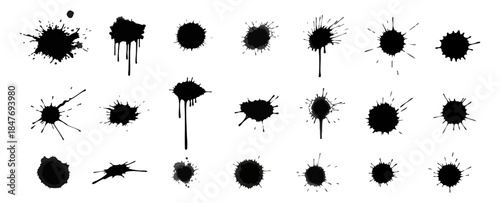 set of ink splashes