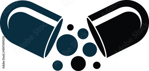 Open medicine pill or capsule vector illustration. vector illustration of an open medicine pill or capsule
