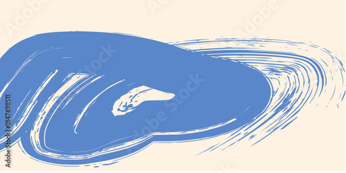 Fluid swoosh wave abstract background with stipple noise dot effect, grainy texture pattern