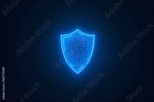 Wallpaper Mural Glowing Shield Icon on Dark Background Torontodigital.ca