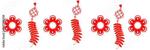 hanging chinese new year greetings ornament elements with background chinese and lantern