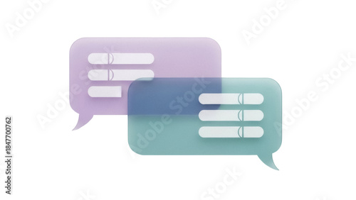Isolated Speech Bubbles for Message Conversation, Communication and Dialog, Flat Design