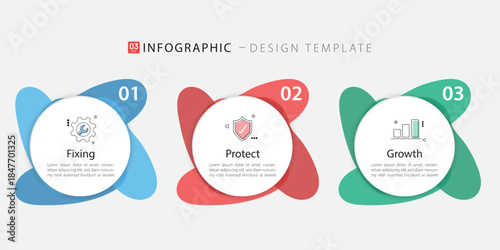 Business infographic template. 3 Step timeline journey. Process diagram, 3 options on white background, Infograph elements vector illustration.