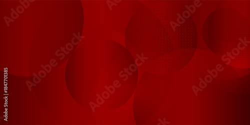 Abstract red banner background. Glowing geometric shapes graphic design.