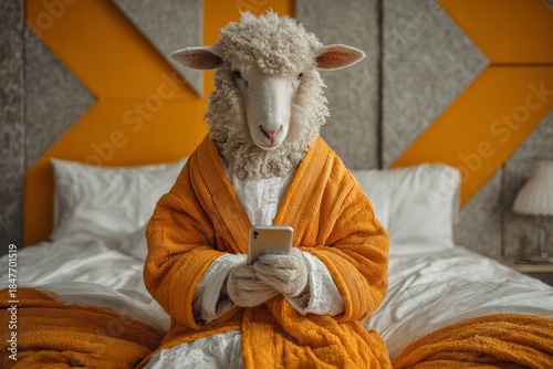 Adorable sheep engages with smartphone: a joyful scene. Cryptocurrency scams explained. The fine line between crypto gains and brutal losses. Safe crypto investing. Sheep excitement.