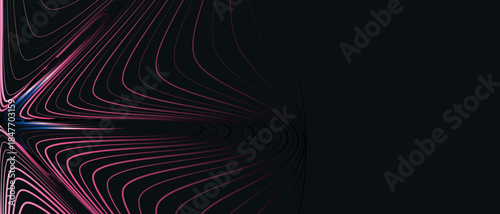 Abstract gradient line curves on dark background.