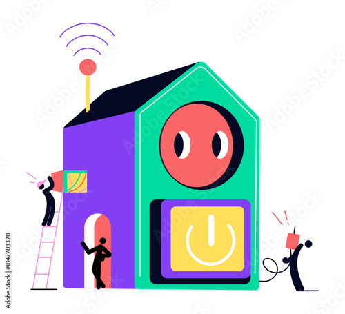 A flat style illustration showing smart plug