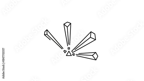 Minimalist Illustration of Dynamic Geometric Shapes Emphasizing Motion and Perspective Design