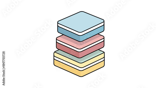Minimalist Illustration of Stack of Colorful Books with Soft Pastel Shades Perfect for Design