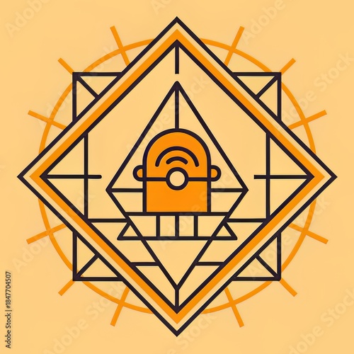 abstract geometric security lock safety icon