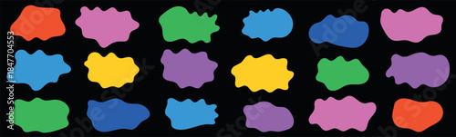 Abstract organic shapes and wavy frames create a fluid vector background. Hand drawn png geometric forms with irregular edges perfect for modern decorative design projects.