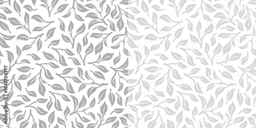 Fototapeta premium leaves vector pattern background. tea leaf seamless pattern. tea leaves pattern background. seamless patterns with leaves of tea.