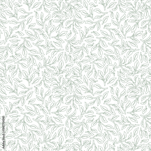 leaves vector pattern background. tea leaf seamless pattern. tea leaves pattern background. seamless patterns with leaves of tea.