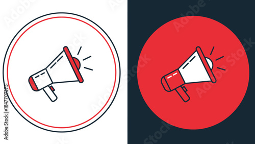 Loudspeaker icons representing announcements and communication