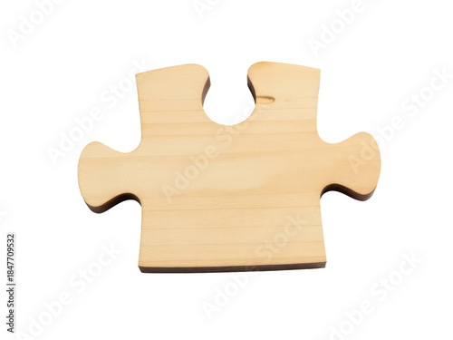 A wooden jigsaw puzzle sits on top of a table, ready for assembly.transparent background
