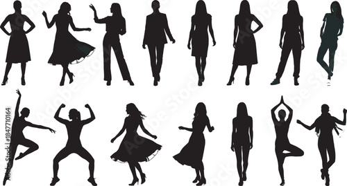 Mega Collection of Diverse Human Head Profile Silhouettes Walking Crowds Professional Business People Happy Families and Ultimate Tree Pack for Identity Nature Inclusion,