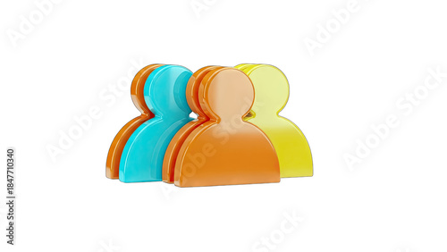 Colorful People Icons Representing Teamwork and Collaboration