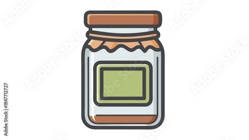 glass jar with the text