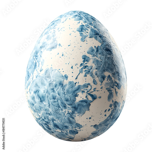 Easter egg painted, isolated on white background, realistic, studio lighting, centered, no shadow, transparent background