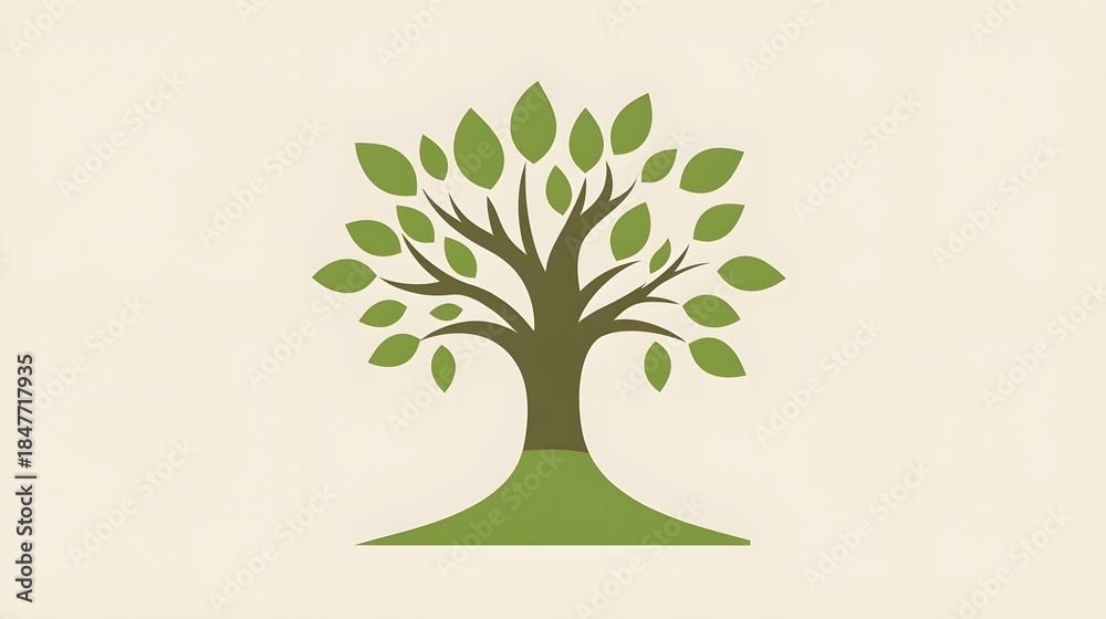 Obraz premium Growth and sustainability of trees nature graphic design eco-friendly environment aesthetic view
