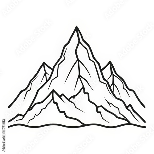 mountain landscape outline illustration