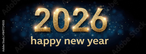 Sparkling 2026 New Year Celebration Theme with Glittering Background