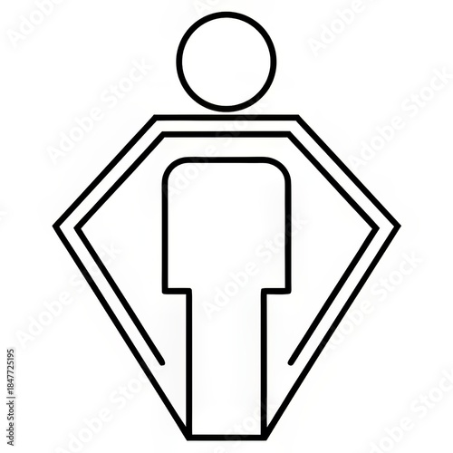 Restroom sign outline