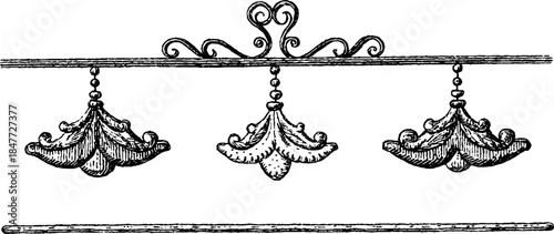 Vintage decorative accents set for design and ornamentation