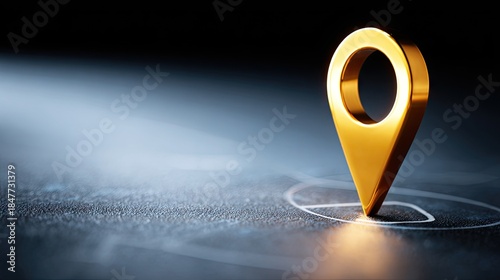 Wallpaper Mural Golden map pin icon over abstract surface representing location Torontodigital.ca