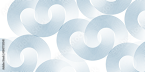 Bright blue minimal dotted line abstract background.