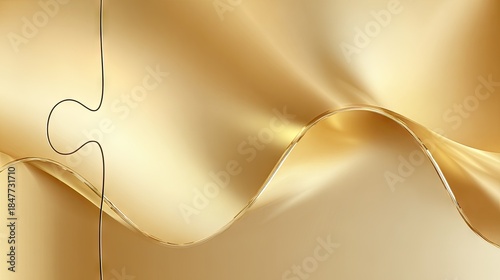 Wallpaper Mural Abstract gold background with flowing fabric and puzzle element graphic Torontodigital.ca