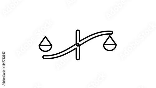 Minimalist line drawing of a balanced scale symbolizing justice and fairness in legal contexts