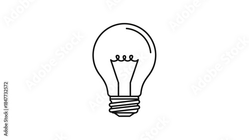 Minimalist Line Drawing of a Bright Idea Lightbulb Representing Creativity and Innovation