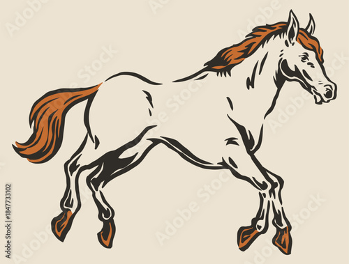 Elegant horse in motion