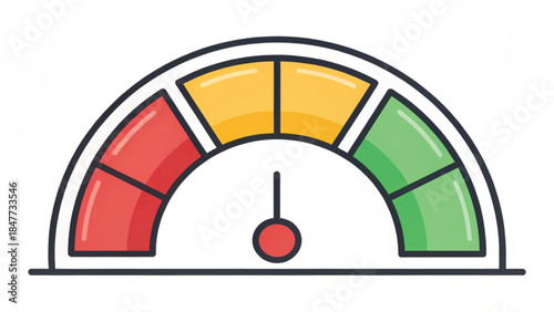 Gauge Meter with Red Yellow and Green Zones dial indicator